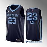 Men's Memphis Grizzlies #23 Derrick Rose Navy Icon Edition Stitched Basketball Jersey Dzhi ,baseball caps,new era cap wholesale,wholesale hats